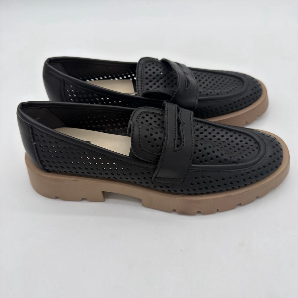 Dolce Vita Ersula Loafer Y2K Retro Perforated Lug Chunky Black Breathable 7.5